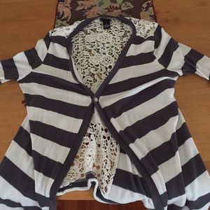 Grey and white fall cardigan